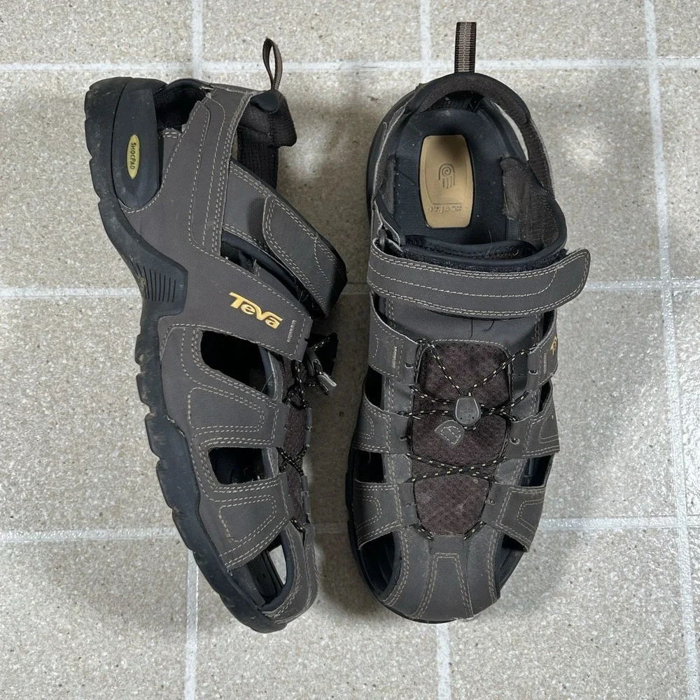 Teva Forebay Sandals Mens 14 Brown Outdoor Fisherman Hiking Adjustable Water